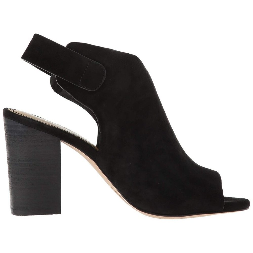 SPLENDID Nikolai Suede Leather Open Toe Booties in Black Size 10 - Picture 7 of 9